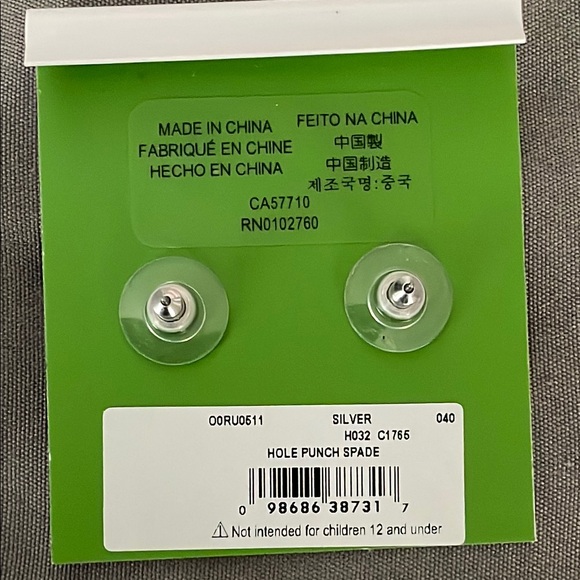 Kate Spade Silver Spade Stud Earrings - Picture 4 of 5